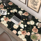 Pink White Rose Peony Wallpaper Peel and Stick Black Floral 17.5in x 393in - Image 5