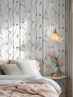 Timeet 16.1" x 197" Leaf Wallpaper Peel and Stick White and Purple Wallpaper - Image 2