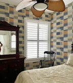 Retro Textured Peel and Stick Wallpaper Geometric Patchwork Color Mosaic - Image 2