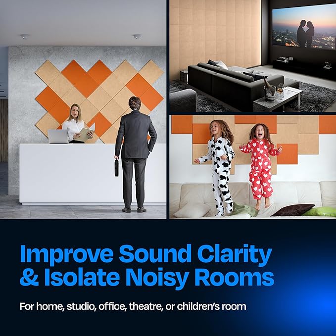 Acoustic Panels 12-Pack Soundproof Wall Panels 12"X12"X0.4" Sound Panels High - Image 4