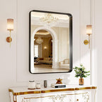 Matte Black Metal Framed Vanity Rounded Rectangle Bathroom 24X32 Inch Mirrors - Image 8