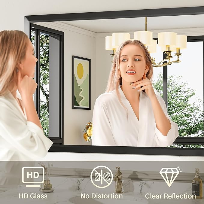 Briivue 24x36 Inch Black Bathroom Mirror - Image 4