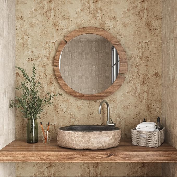 VEELIKE Wide Size 32''x354'' Aged Tan Concrete Wallpaper Peel and Stick - Image 4