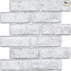 COMSTICKC 3D Faux White Brick Wall Panels Peel and Stick Wall Stickers by COMSTICKCDECOR