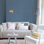 Blue Grasscloth Peel and Stick Wallpaper Textured Linen Adhesive Contact Paper - Image 6