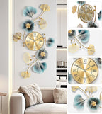 Wall Clocks for Living Room Decor, Large Wall Clock, 3D Creative Metal Ginkgo - Image 4