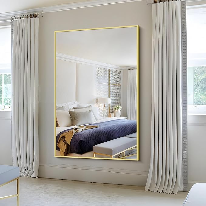 KOCUUY Large Gold Bathroom Mirror, 60x40 Inch Rectangular Mirror - Image 3