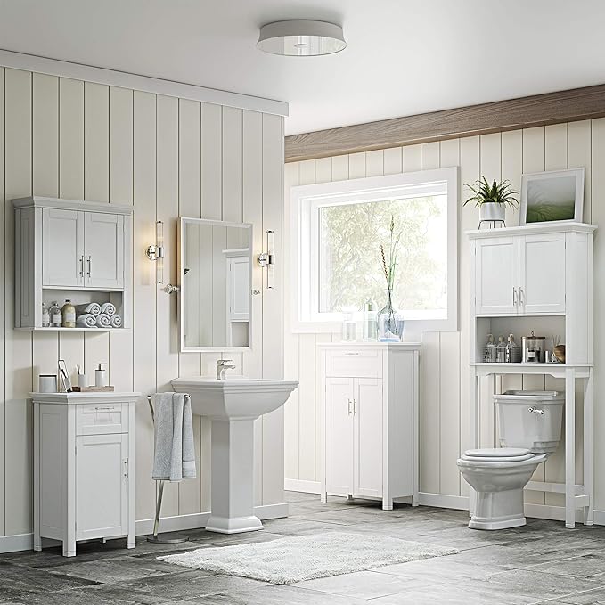 RiverRidge Somerset Two-Door Bathroom and Laundry Wall Mount Storage Medicine - Image 4