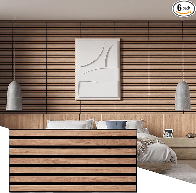 Wall!Supply 3D Soundproof Wall Panels – Acoustic Walnut Finish – EPS Foam by WallSupply