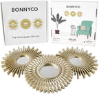 BONNYCO Gold Mirrors for Wall Pack of 3, Round Wall Mirrors Bedroom Room and - Image 2