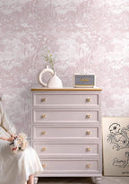 Heroad Peel and Stick Wallpaper Pink and White Vintage Forest Animals Floral - Image 3
