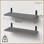RICHER HOUSE Rustic Wood Bathroom Shelves Set of 2, Farmhouse Style Floating - Image 3