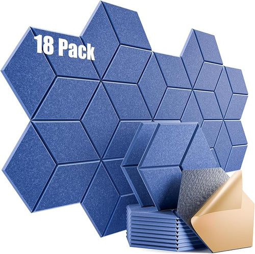 18 Pack Self-Adhesive Acoustic Panels 12" X 10" X 0.4" by Dailycooper
