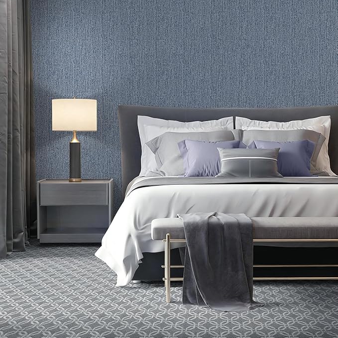 Grasscloth Peel and Stick Wallpaper Blue Contact Paper 15.7inch x 393.7inch - Image 7