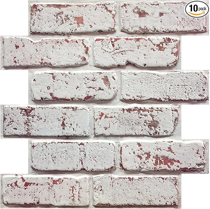 COMSTICKC 3D Faux Brick Wall Panel Peel and Stick, Ultra-Light Thin PVC Brick by COMSTICKCDECOR