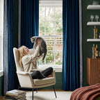 NICETOWN Rod Pocket Embroidered Trim Velvet Curtains, 2 Panels, Velvet Curtains - Image 3