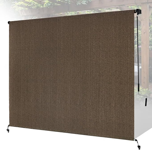 12'W x 8'H Mocha Outdoor Roller Shade by Unknown