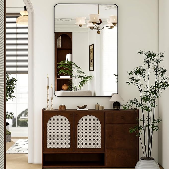 Easly 30 x 48 Inch Bathroom Mirror, Rounded Rectangular Vanity Mirror - Image 7