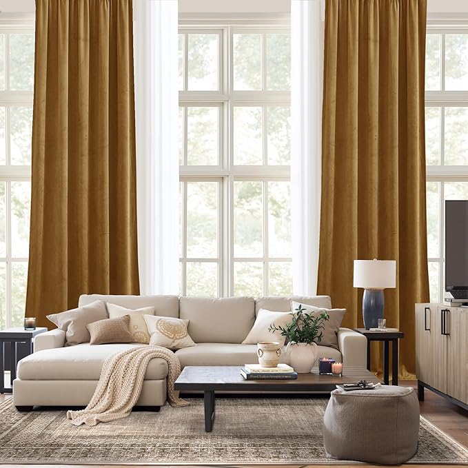 NICETOWN Gold Brown Velvet Curtains - Image 9