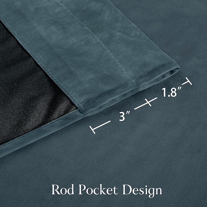 NICETOWN Blue Velvet Curtains 84 inches - Image 7