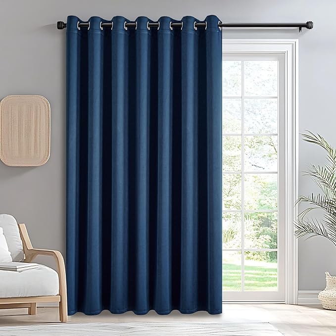 IGEMAEVE Blackout Sliding Door Curtains 84 Inch Length, Extra Wide Room Divider by IGEMAEVE