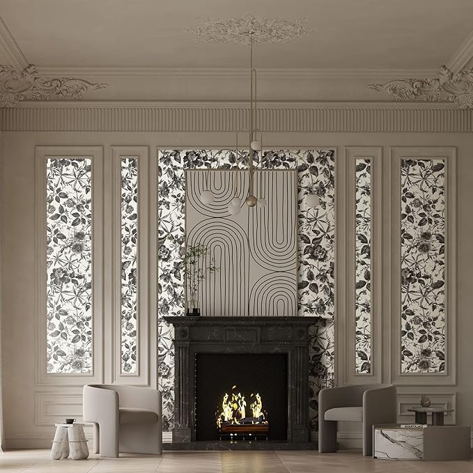 JiffDiff Vintage Peel and Stick Wall Stick，Champagne Wallpaper Rose Removable - Image 7