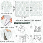 Modern Peel and Stick Wallpaper 17.3''×118'' Geometric Wallpaper Boho Contact - Image 3