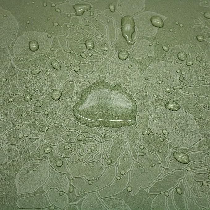 Green Flower Wallpaper Stick and Peel 17.7inch x 196.8inch Embossed Floral - Image 8