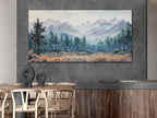 Anolyfi Foggy Forest Mountain Canvas Wall Art, Nature Tree Landscape Painting - Image 3