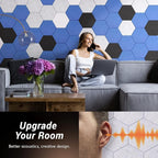 36 Pack Hexagon Acoustic Panels, TONOR 12"x 10"x 0.4" High Density Sound Proof - Image 4