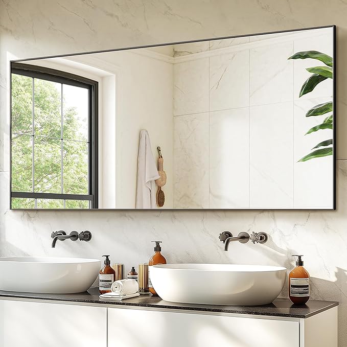 TRAHOME Bathroom Vanity Mirror for Wall, HD Shatterproof Glass, Hangs - Image 3