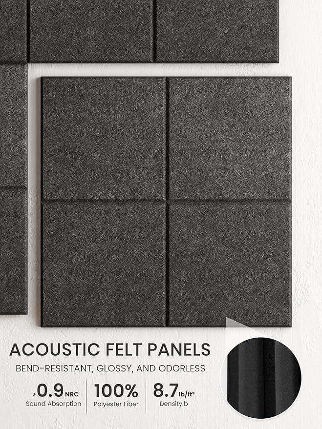 Bumusty Large Felt Bulletin Board, 30 Push Pins, 40 Adhesive Tabs, Charcoal Gray - Image 3