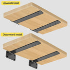 6 Pack - 16 inch Black Hidden L Shelf Bracket Iron Floating Shelf Brackets - Image 6