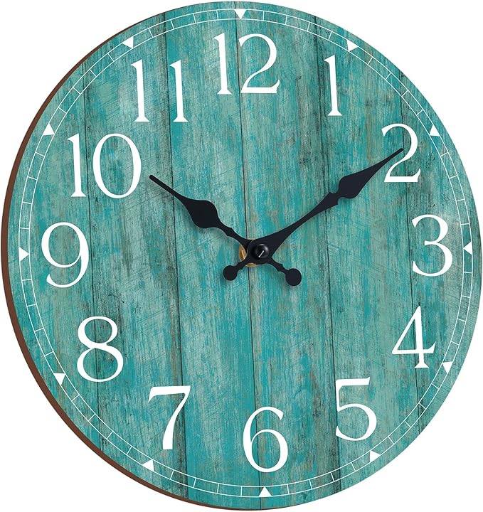 12 Inch Teal Wall Clock by HYLANDA
