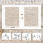 Amiya Grasscloth Khaki Wallpaper Peel and Stick Tan Faux Fabric Linen Contact - Image 8