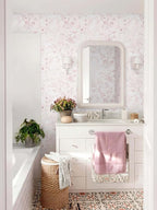 Ismoon Floral Wallpaper Peel and Stick Pink Stick on Wall Paper Vintage French - Image 5