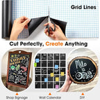 Chalkboard Wallpaper Peel and Stick, 17.5"x393.7" Blackboard Contact Paper Self - Image 3