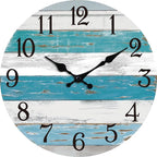 KECYET Wall Clock Battery Operated 12 Inch Outdoor Beach Style Blue Coastal by KECYETWALLCLOCK