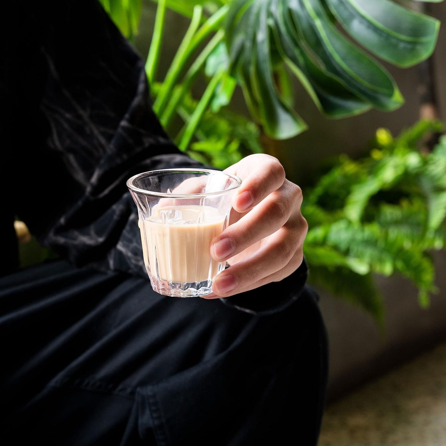 Espresso Cups Set of 2 Clear Glass Cups 3oz for Coffee/Milk, Coffee Mugs Insulated Shot Glasses Regular Espresso Accessories in Kitchen/Office/Bar, Easy to Clean (3oz-2 Pack)