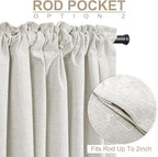 100% Blackout Shield Linen Blackout Sliding Door Curtains - Image 4