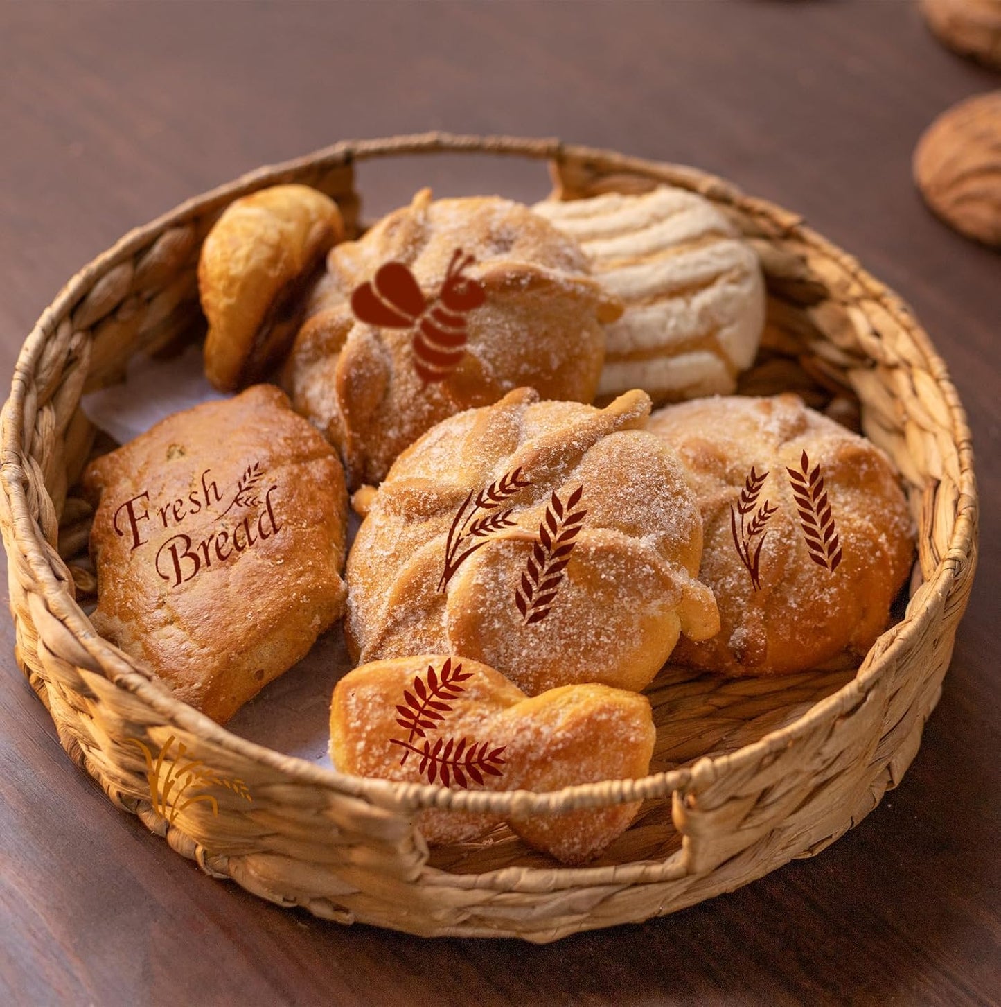 15Pcs Bread Stencils for Sourdough, Cake Stencils Mold Set for Bakery Supplies, Stencil Template for Bread Making Accessories, Gifts for Sourdough Bakers, Pie, Cookie birthday for Decorating（5.9*5.9in