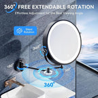 10'' 30X/1X Wall Mounted Lighted Makeup Mirror, 5000mAh Rechargeable - Image 7