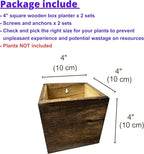 LaLaGreen Wood Planter Box for Plants Small Square Wall Planters for Indoor - Image 2