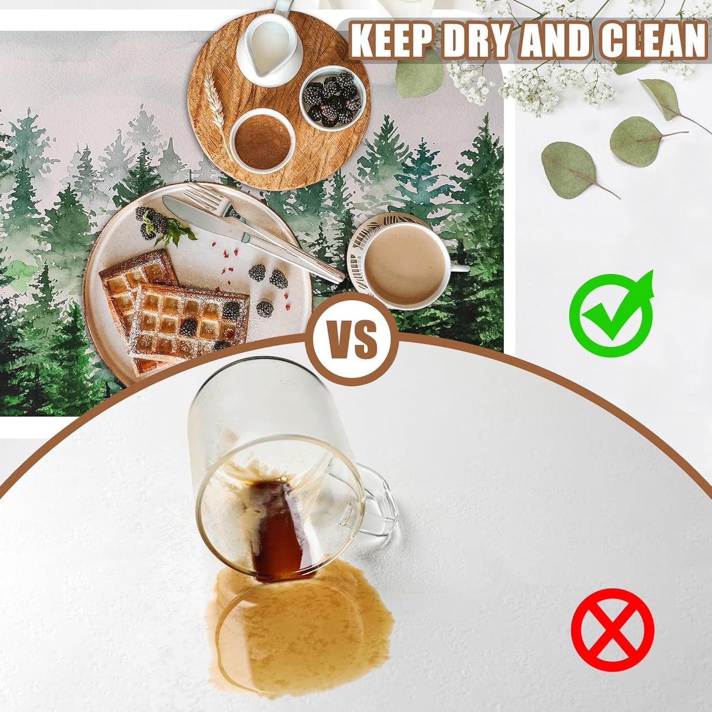 Dish Drying Mat Watercolor Foggy Forest Coffee Bar Mat for Countertop Absorbent Rubber Backed Hide Stain Dish Drainer Rack Pad Coffee Maker Espresso Machine Dining Room Decor 15.7 x 23.6 Inch
