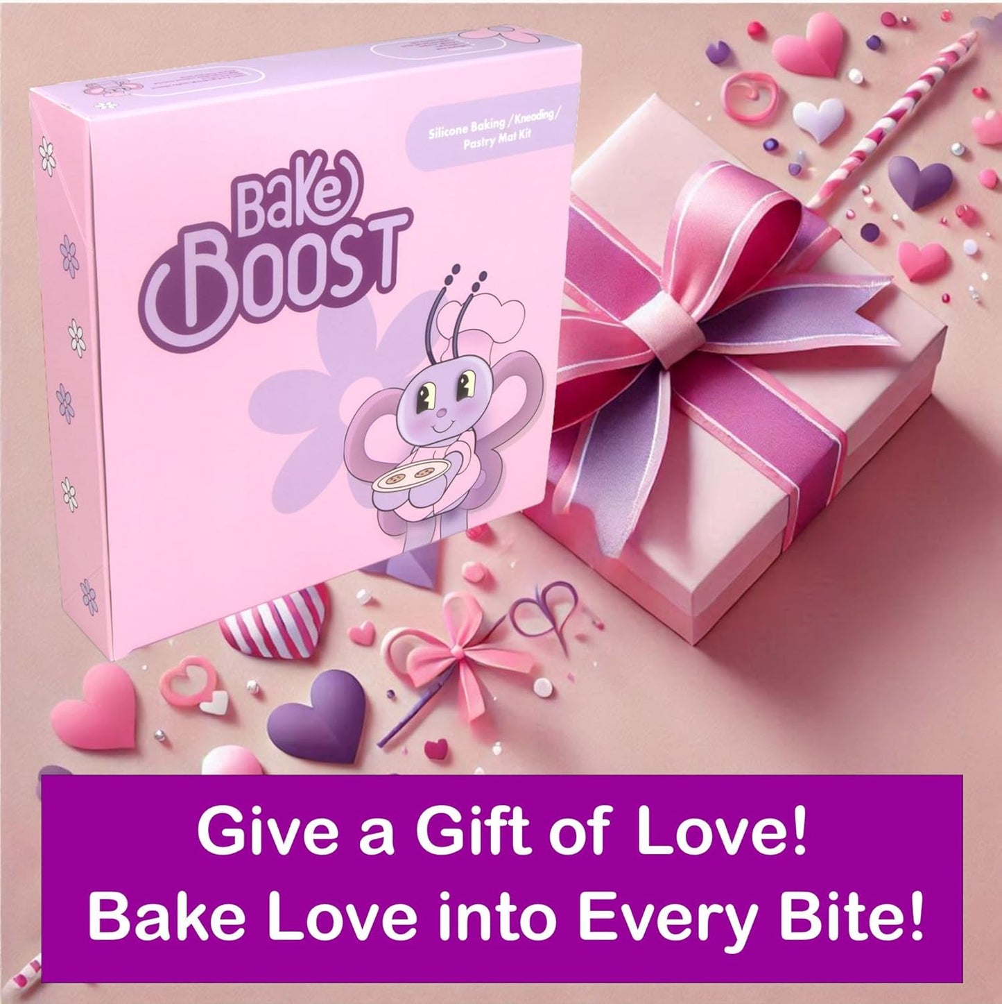 Silicone Baking Mat Set | Non-Stick Dough Rolling Pastry with Rolling Pin for Cookie Pie Crust Pizza Bread | Extra Large Dough Mat | Silicone Pastry Mat Kit Extra Thick with accessories