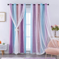 Blackout Curtains for Girls Room & Kids Bedroom, 62 Inch Pink and Purple by Addsomecolortolife