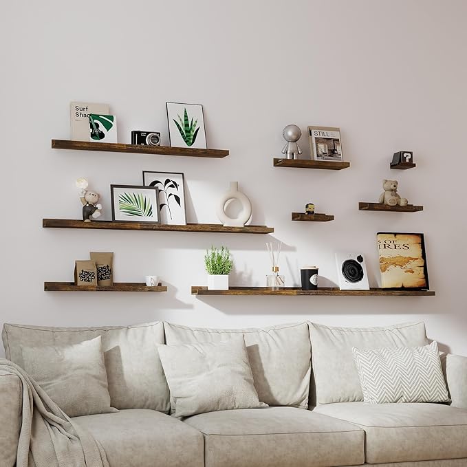Floating Shelves for Wall Decor, Wall Mounted Wood Storage Shelf for Bedroom - Image 6