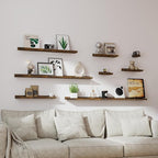 Floating Shelves for Wall Decor, Wall Mounted Wood Storage Shelf for Bedroom - Image 7
