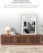 iHery Every Hour is Happy Hour Framed Trendy NewsPaper Wall Art, Natural OAK - Image 2