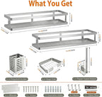 PUSDON 5-in-1 16.5" Extra Long Kitchen Organizer & Shower Caddy Set, Wall Mount - Image 2